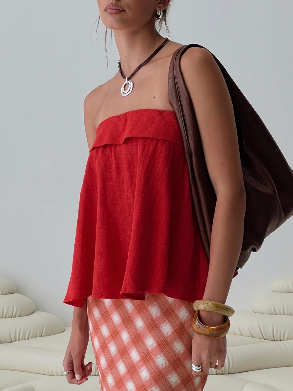 Princess Polly Ethel Strapless Linen Top